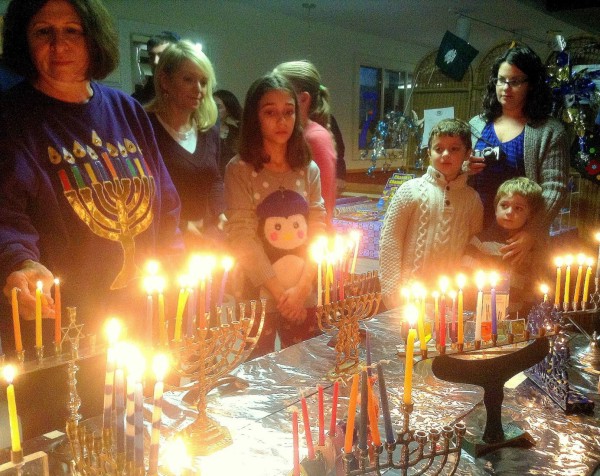 Lighting the Menorahs